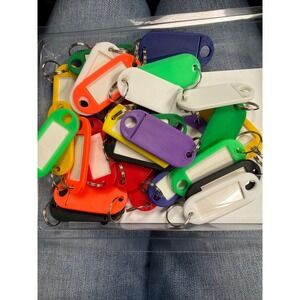 UnicLife Oval Key Tags Multicolor Plastic ID Label Window Split Ring Lot of 36